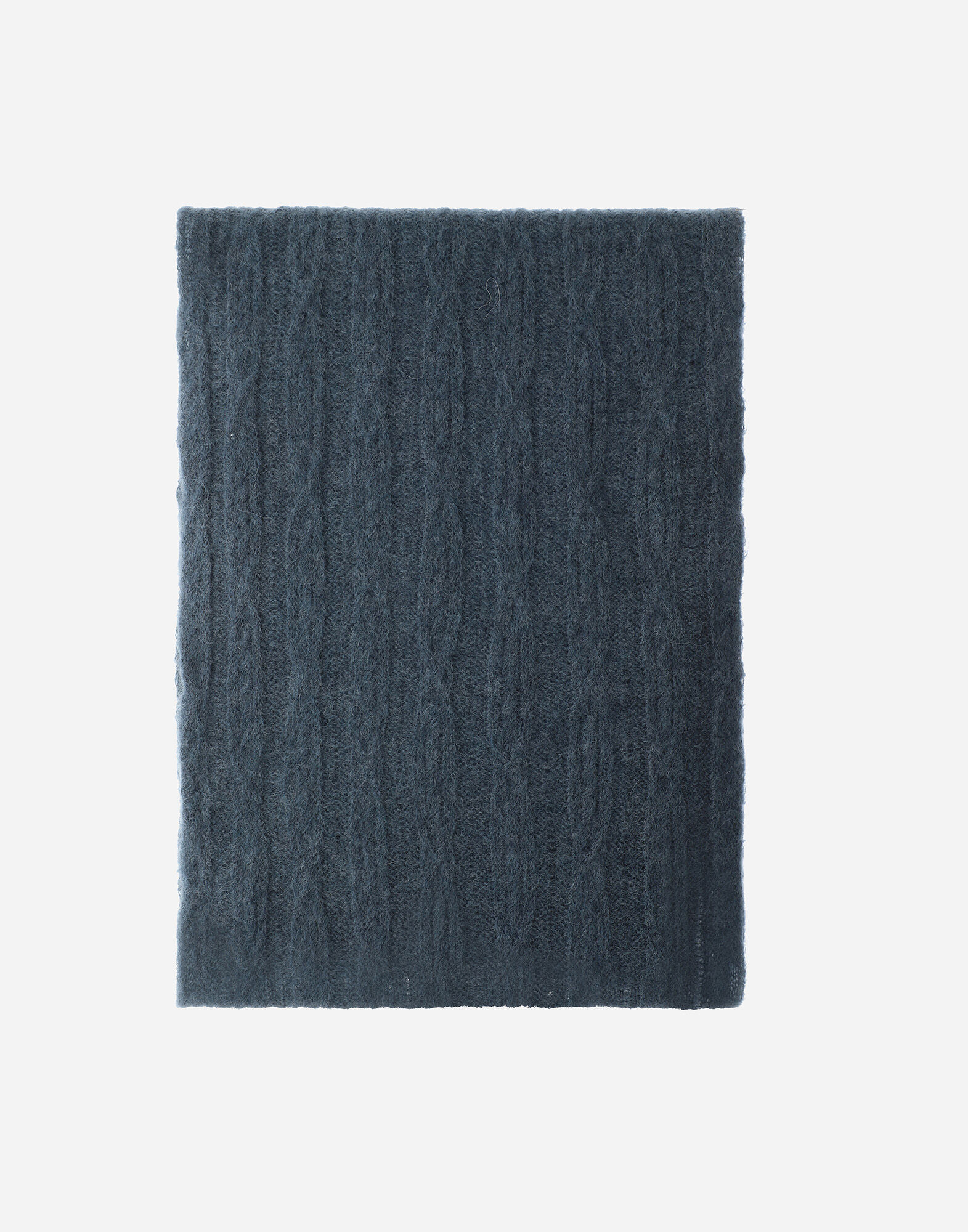 RESORT SCARF IN CABLE KNIT ALPACA WOOL in Midnight Teal for Women
