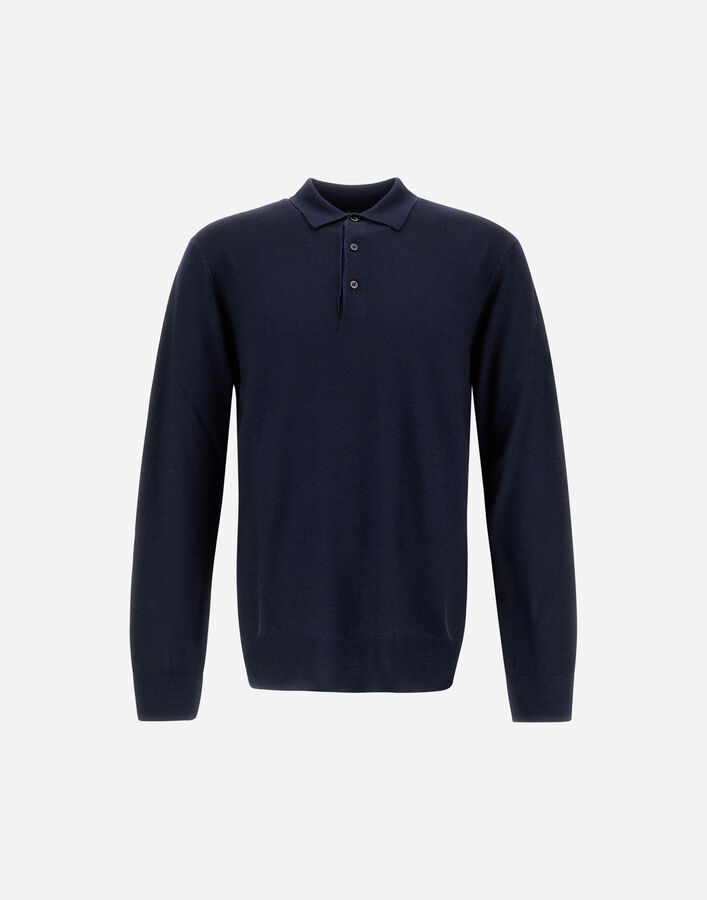 Herno POLO SHIRT IN LIGHT MERINO WOOL Navy Blue MPL00003U702719200