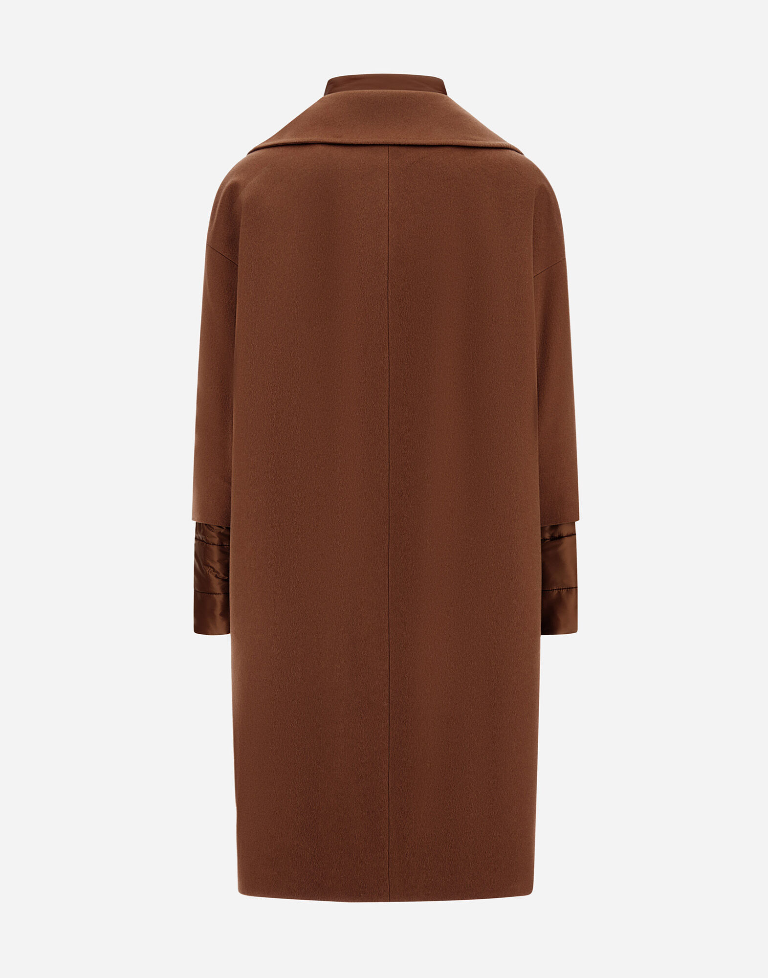 レディース ピュアカシミア&ナイロンウルトラライト コート 革色