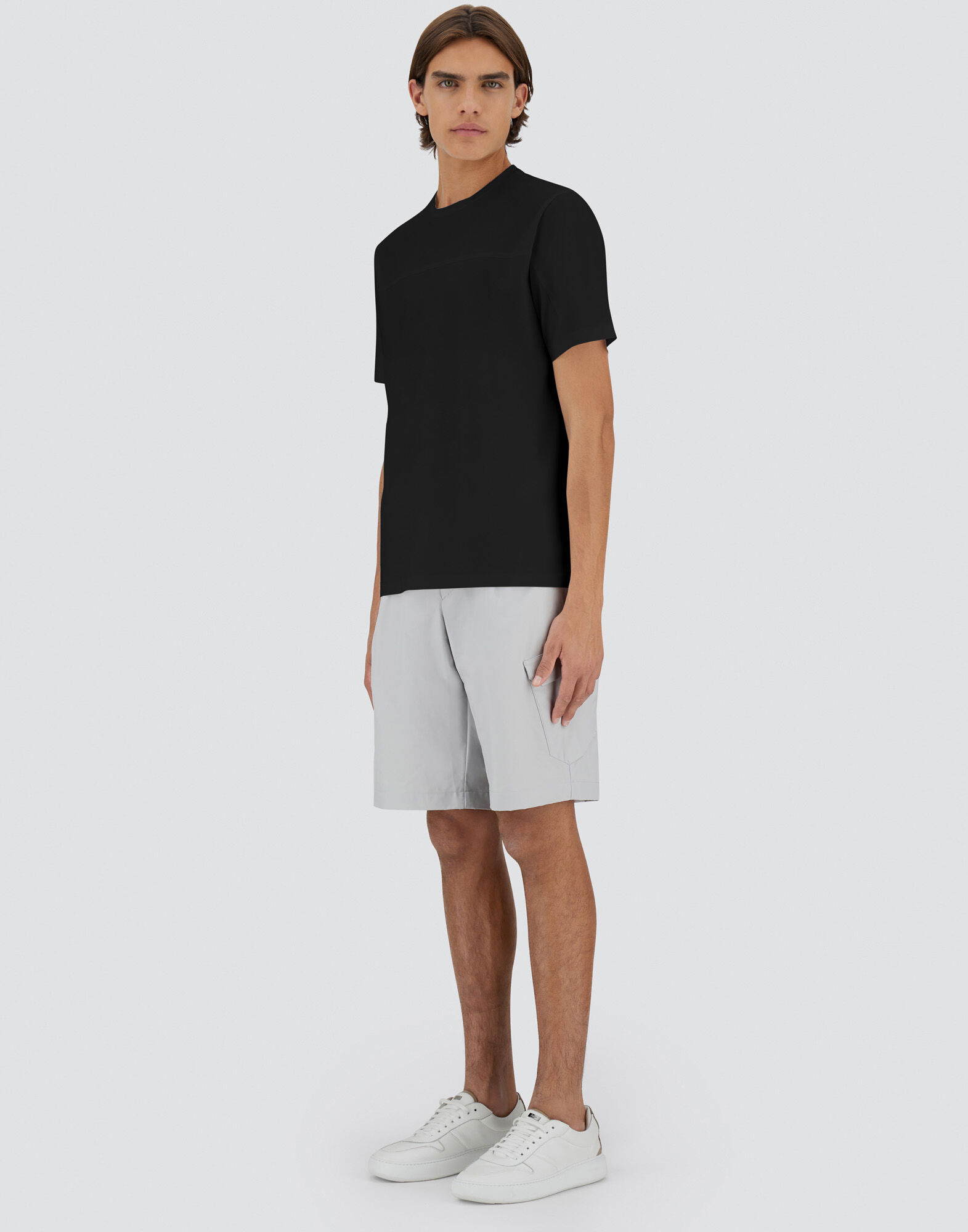 SUPERFINE COTTON STRETCH T-SHIRT in Black for Men | Herno®