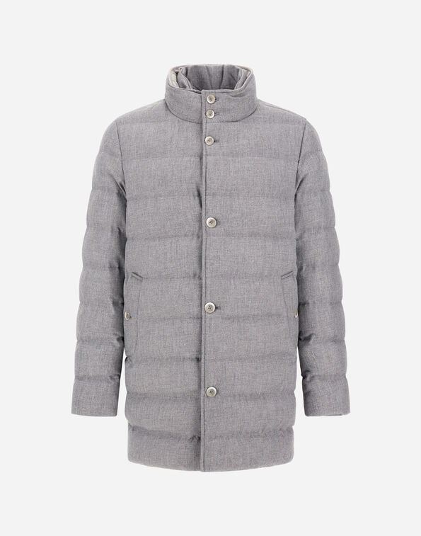 Herno WOOL-BLEND, VISCOSE AND SUEDE-EFFECT CARCOAT Light Grey PI001404U332789406
