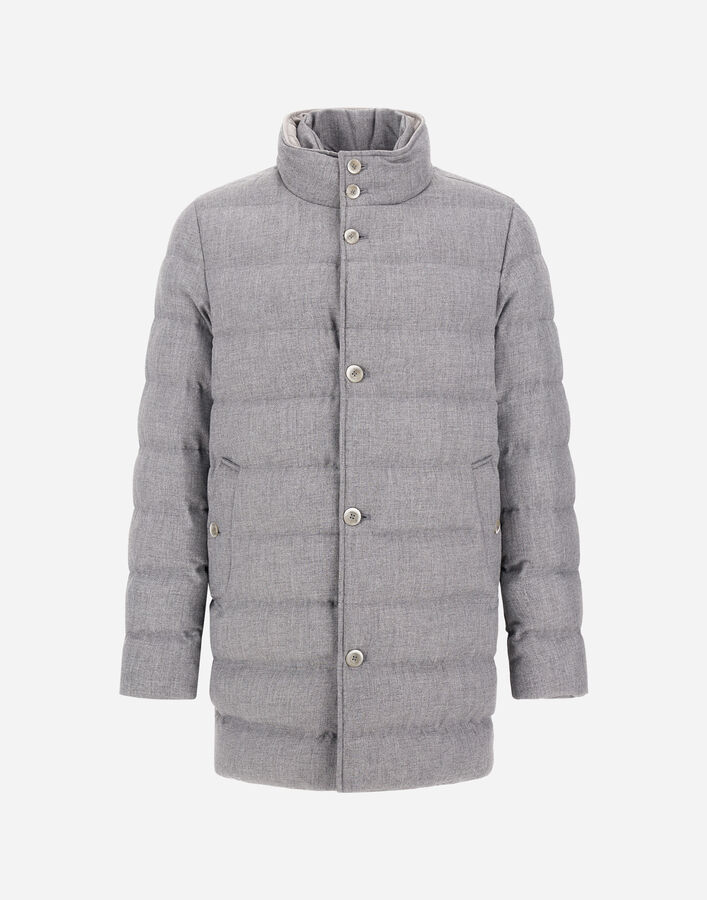Herno WOOL-BLEND, VISCOSE AND SUEDE-EFFECT CARCOAT Light Grey PI001404U332789406