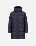 Herno LONG JACKET IN NYLON CHAMONIX AND PURE WOOL CLOTH Navy Blue PI001252U12004Z9200
