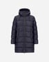 Herno LONG JACKET IN NYLON CHAMONIX AND PURE WOOL CLOTH Navy Blue PI001252U12004Z9200