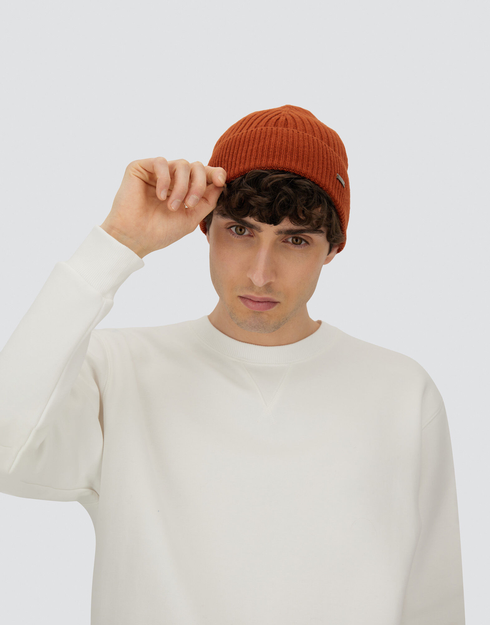 メンズ ダブルリブ ウールビーニー オレンジ | Herno® (ヘルノ)