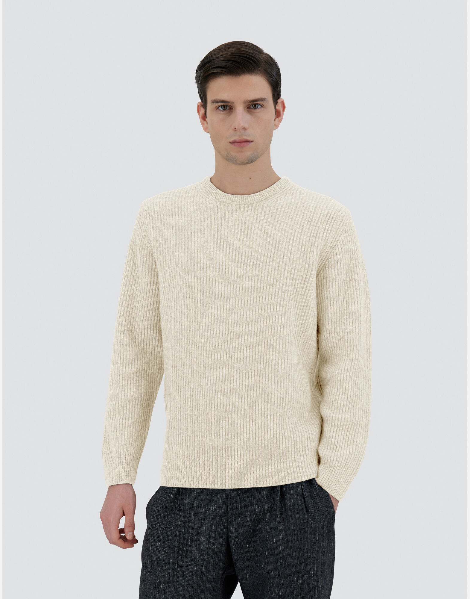 メンズ ウール カシミヤ ニットトップス ホワイト | Herno® (ヘルノ)
