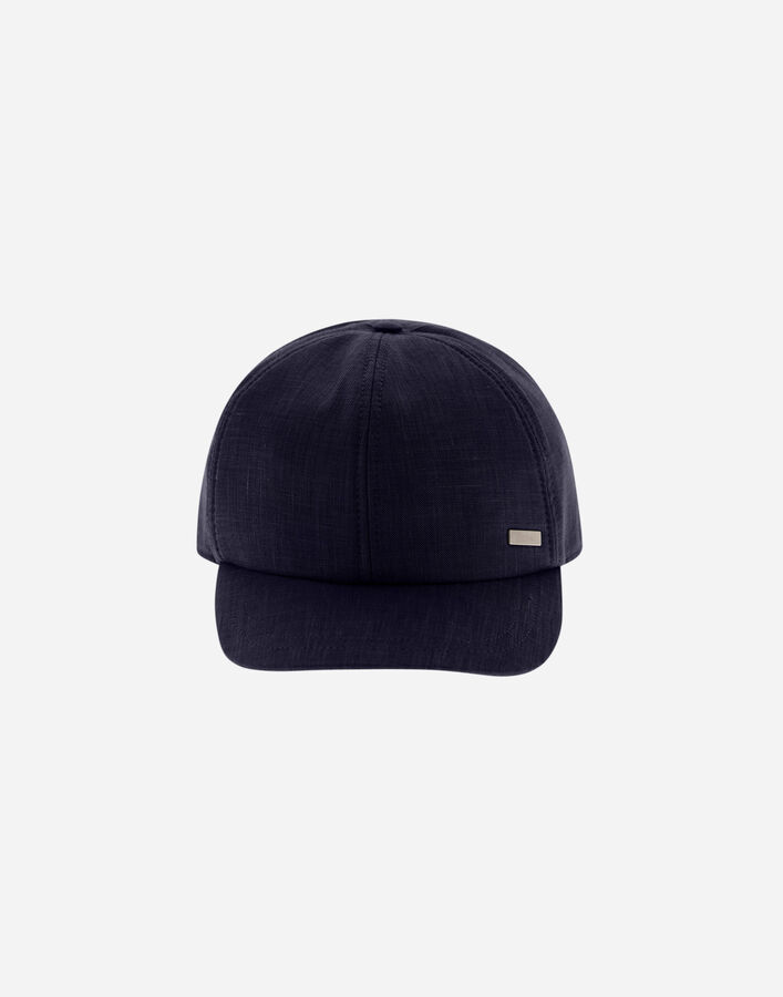 Herno BASEBALL CAP IN 2 LAYERS LINEN Navy Blue BER00050U171489200