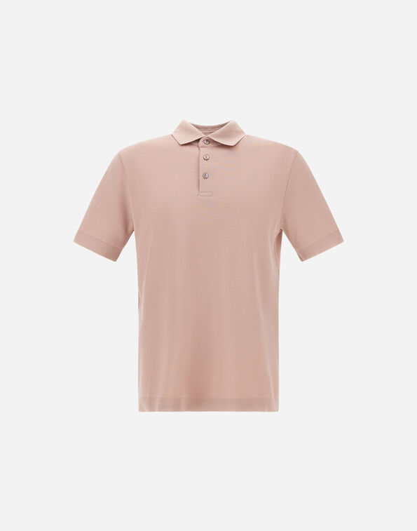 Herno JERSEY KNIT EFFECT POLO SHIRT Powder Pink JPL00125U520594039