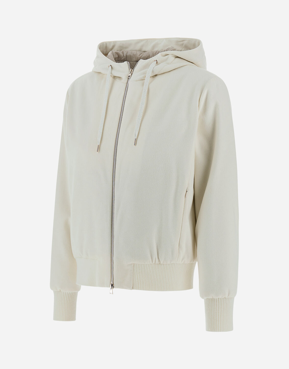 Herno カシミアシルク Resort ボンバージャケット In Ivory