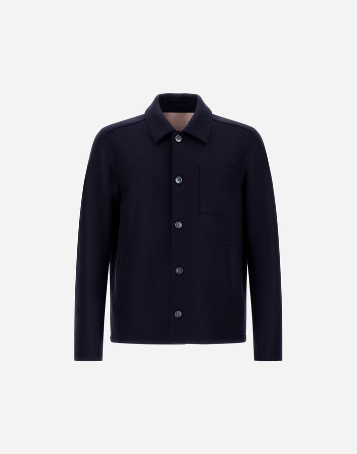 Herno RESORT SHACKET IN FELTED WOOL Resort Blue GI00090UR333729209