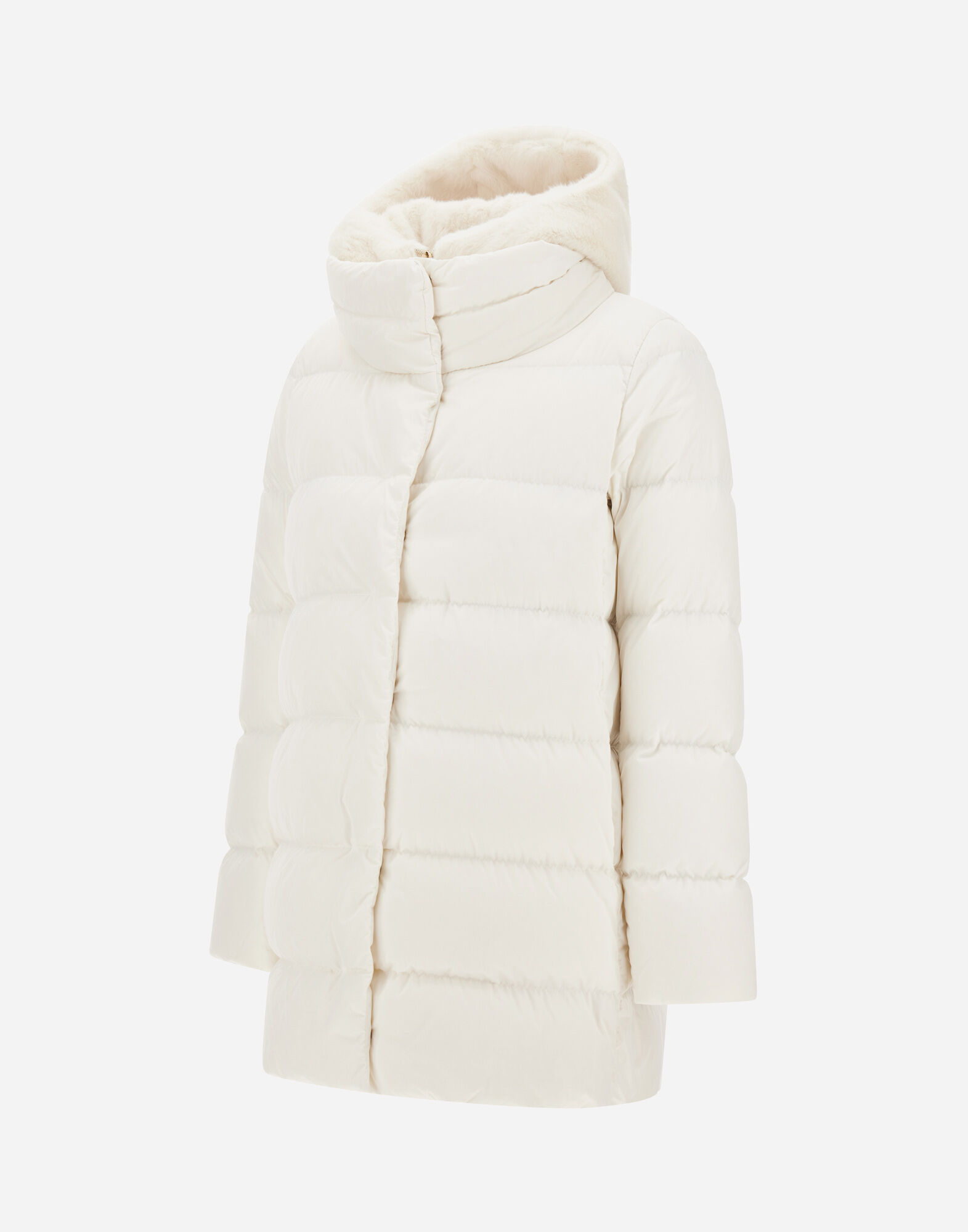 Herno fox fur trim satin down coat cheap