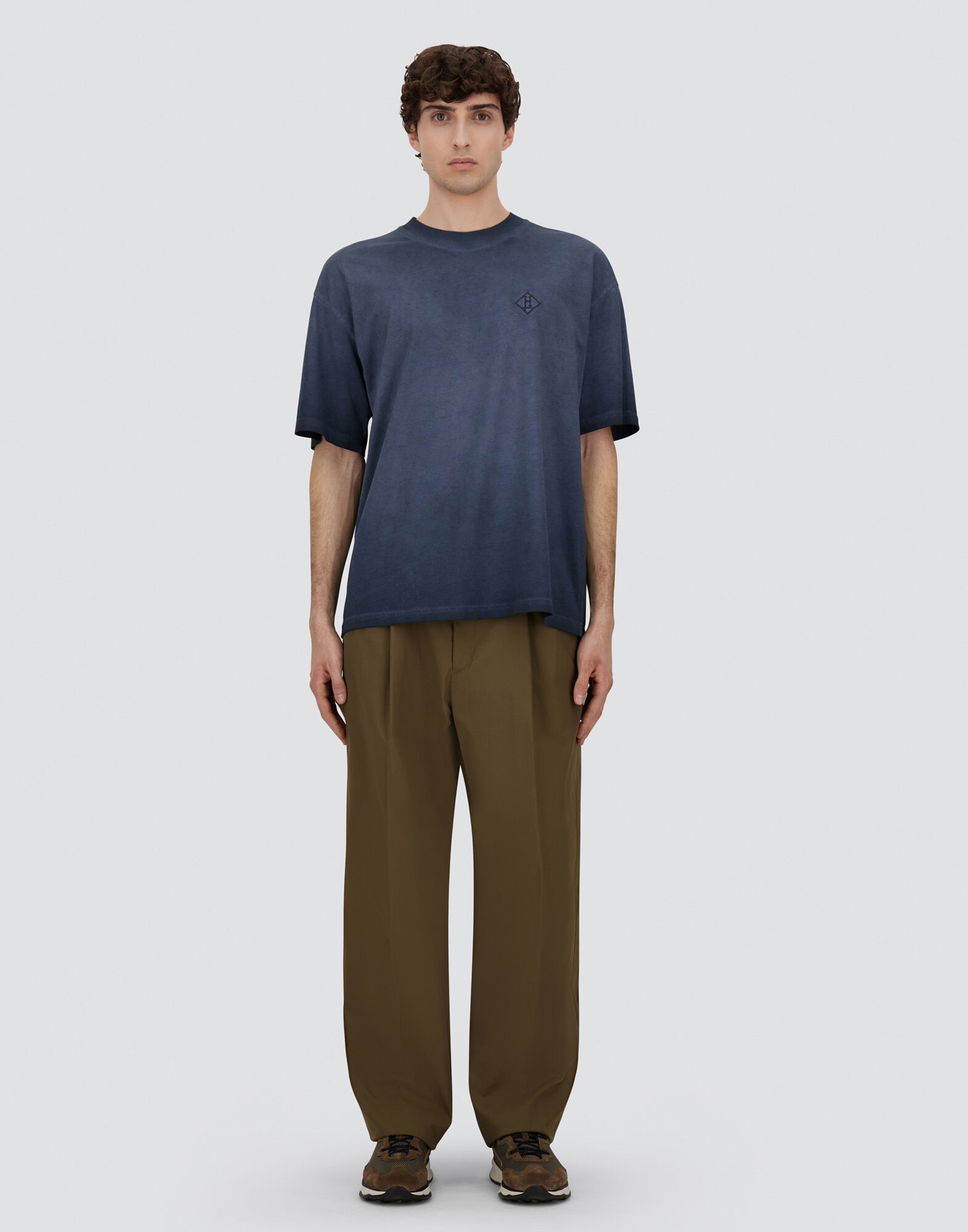 Herno ネイビー コットン Tシャツ セール】ヘルノ Tシャツ メンズ スーパーファインコットンストレッチ