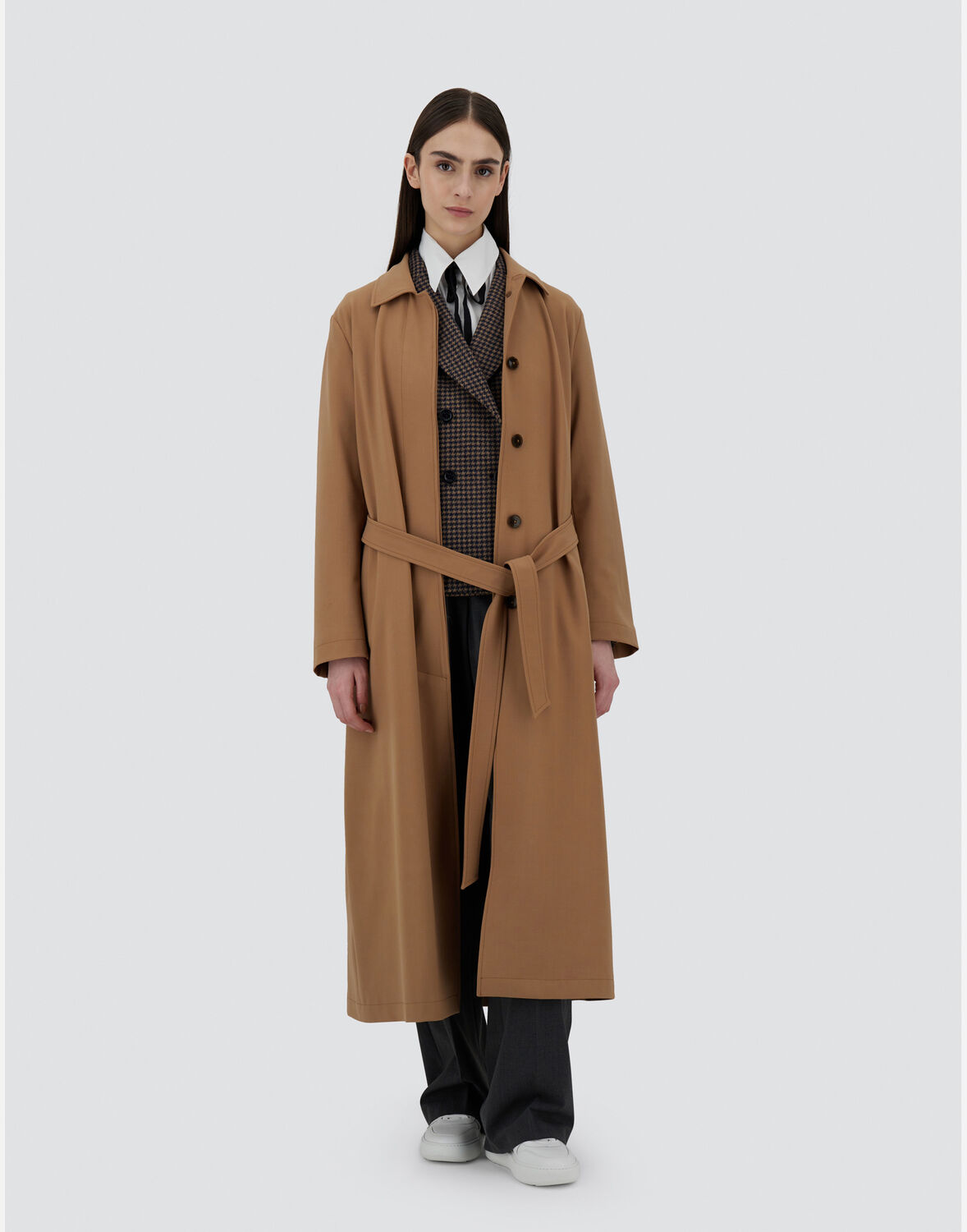 Herno Belted Trench Coat In Camel