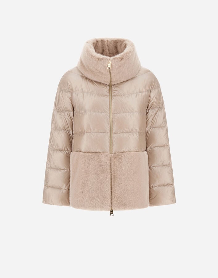 CAPE IN NYLON ULTRALIGHT AND LADY ALTERNATIVE FUR Herno Herno CAPE IN NYLON ULTRALIGHT AND LADY ALTERNATIVE FUR Chantilly PI001933D12017Z1985