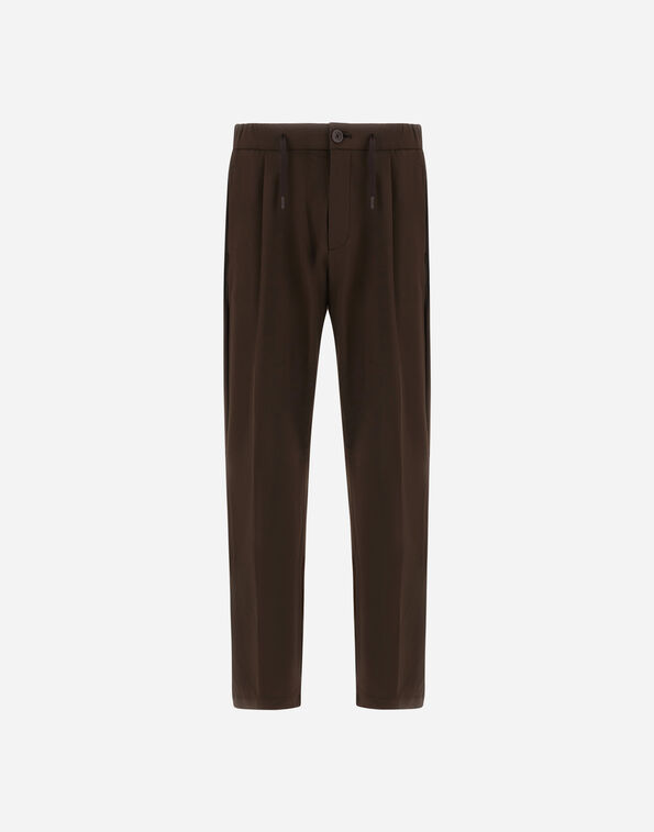 Herno LIGHT COMFORT STRETCH WOVEN TROUSERS Brown PT000155U12773S8815