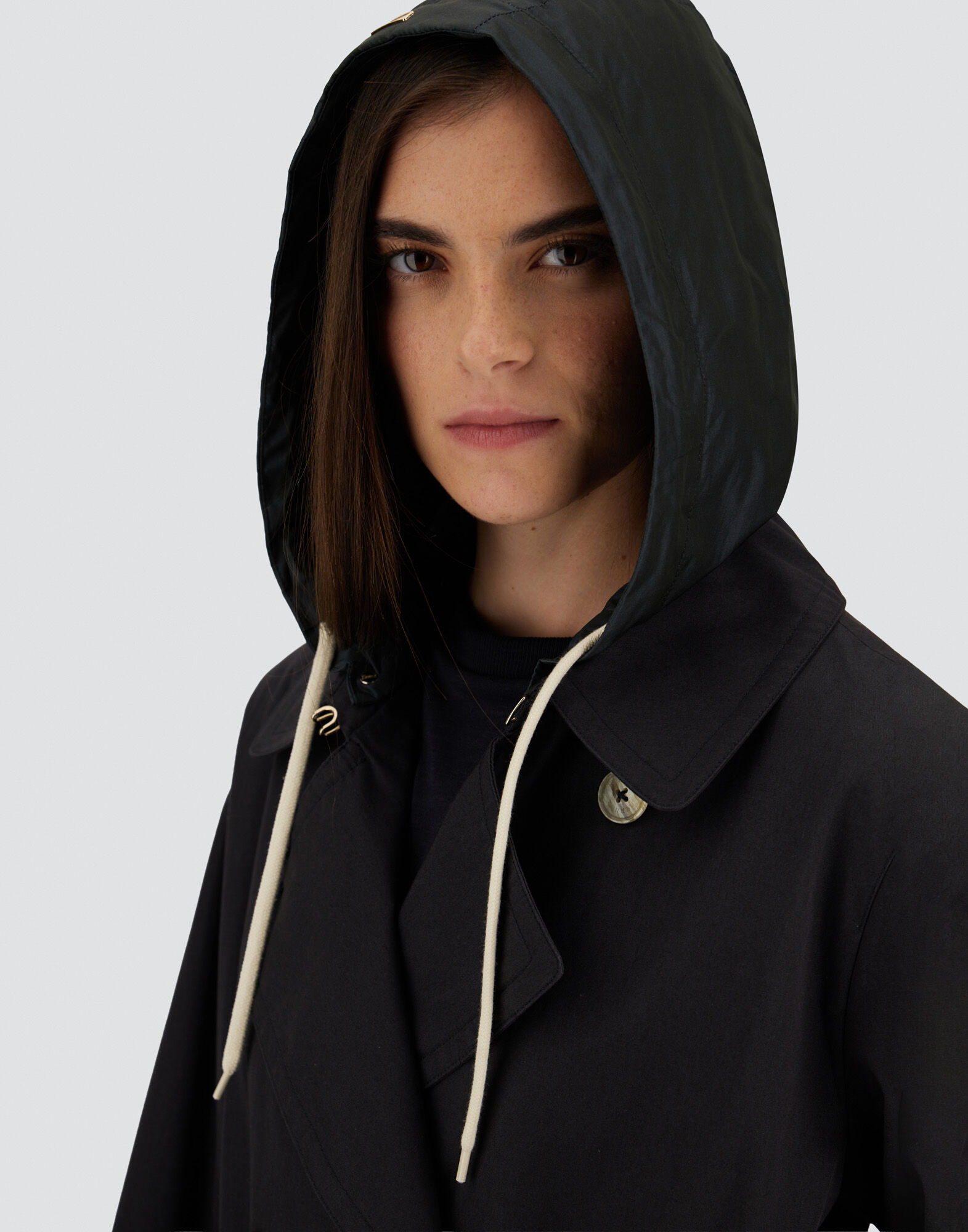 TRENCH COAT IN DEAN AND NEW TECHNO TAFFETÀ in Navy Blue for Women