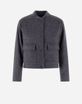 Herno BOMBER JACKET IN LUXURY WOOL AND NYLON ULTRALIGHT Grey GI000260D333139480