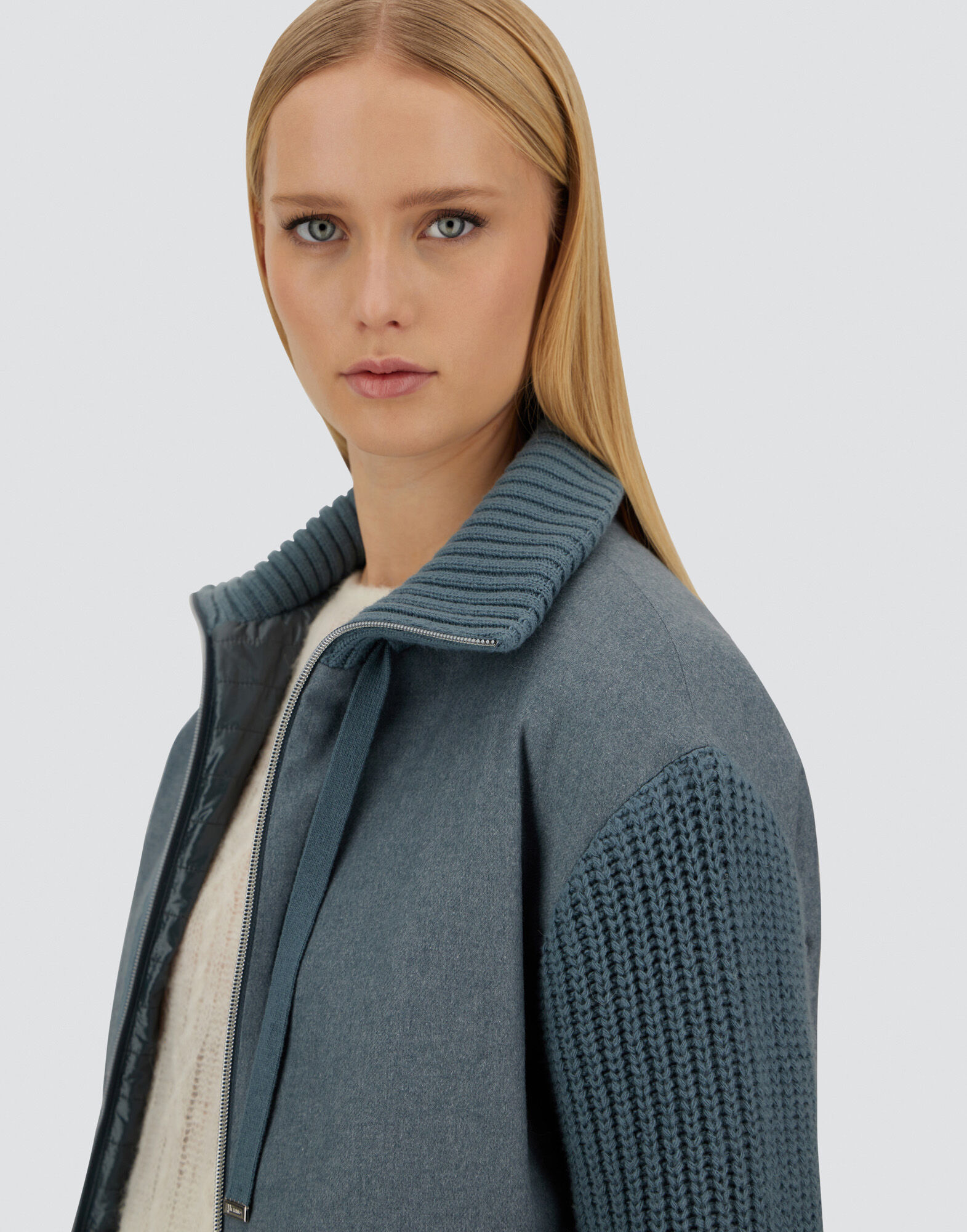 レディース RESORT JACKET IN CASHMERE SILK ミッドナイトティール