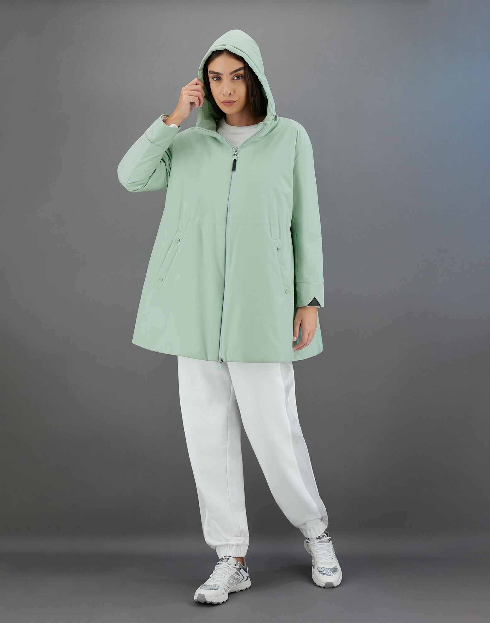PARKA WINDSTOPPER LAMINAR in Seafoam Green for Women Herno