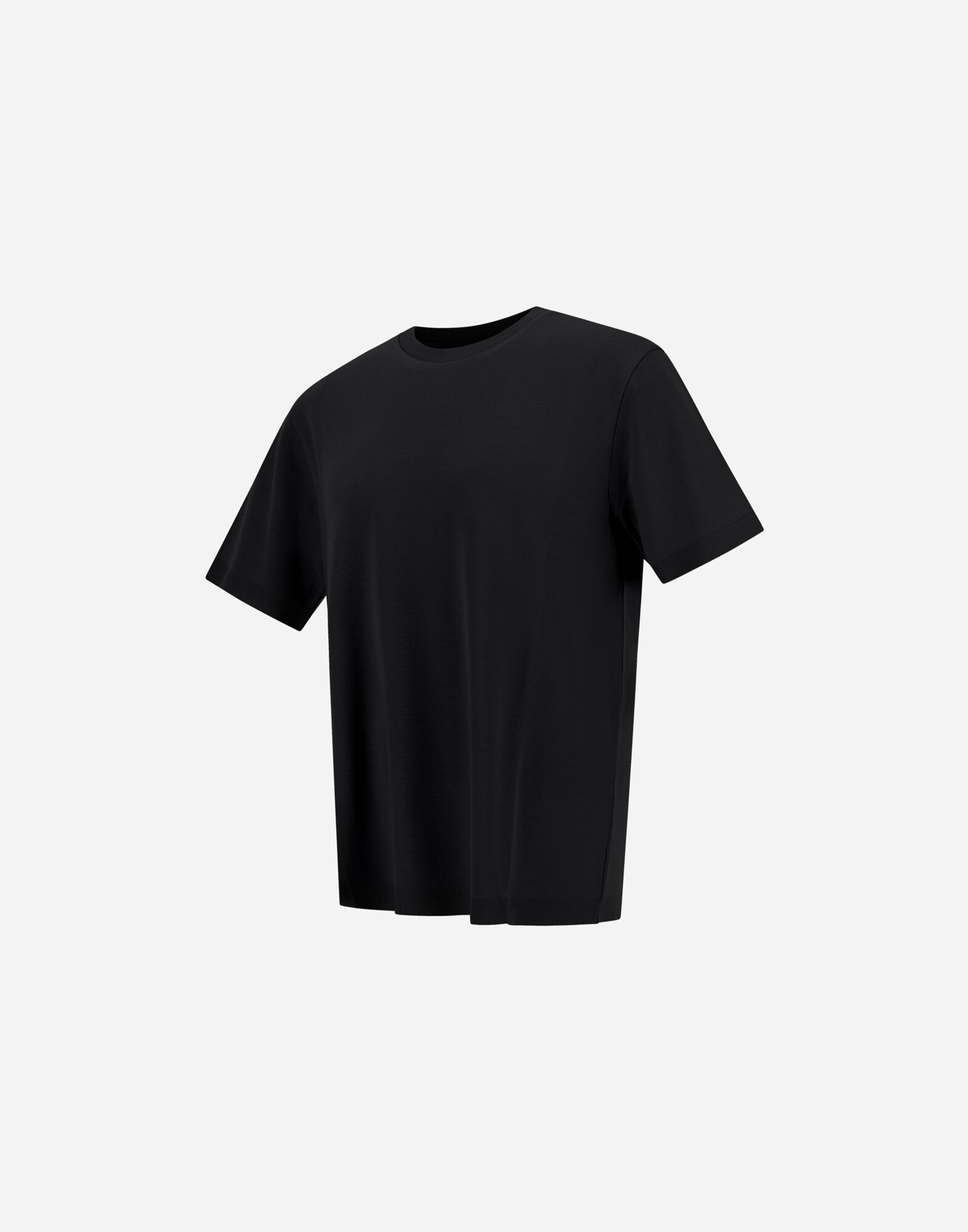 メンズ ジャージーニットエフェクト Tシャツ ブラック | Herno® (ヘルノ)