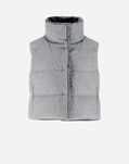 Herno VEST IN CASHMERE, SILK AND NEW LADY FAUX FUR Light Grey PI001967D380879410