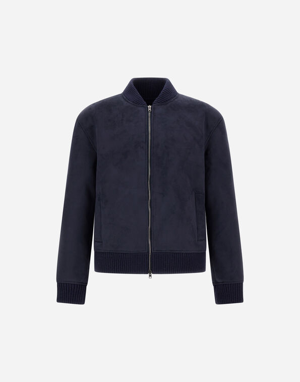 Herno FAUX SHEARLING BOMBER JACKET Blue GI000662U127549201