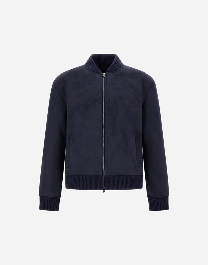 Herno FAUX SHEARLING BOMBER JACKET Blue GI000662U127549201