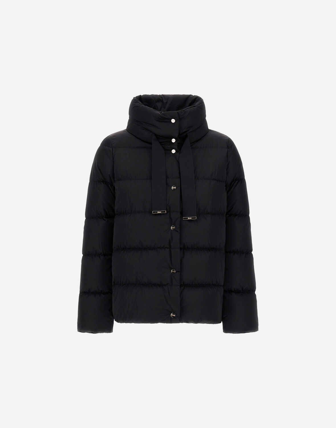 Herno Shiny Satin Down Jacket In Black