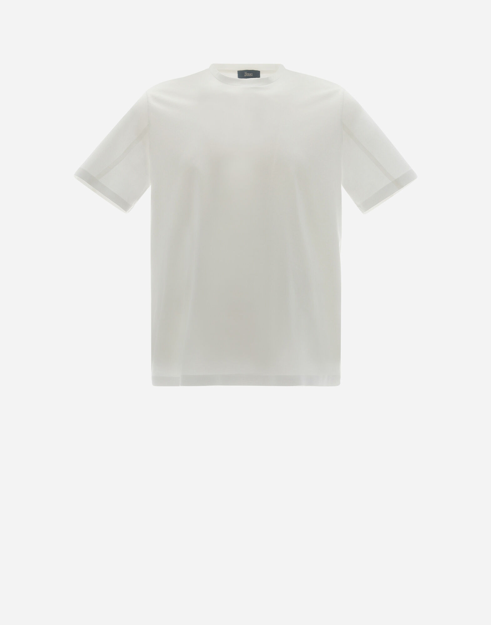 送料関税込み HERNO コットン ストレッチ Tシャツ ホワイト HERNO（ヘルノ）ストレッチコットンジャージS/Sクルーネック