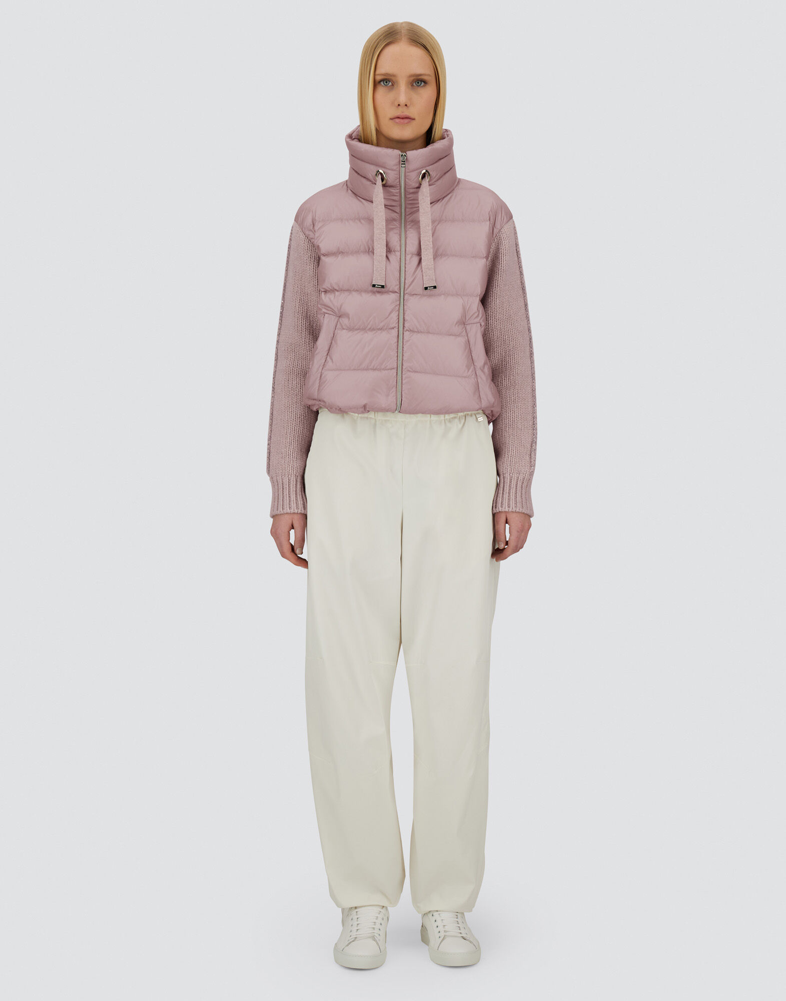 RESORT JACKET IN NYLON ULTRALIGHT & KNIT in Light Lilla for