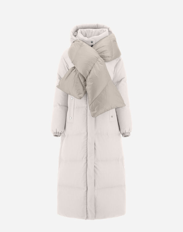 LONG CASHMERE, SILK AND NYLON ULTRALIGHT PARKA in Chantilly for Women ...
