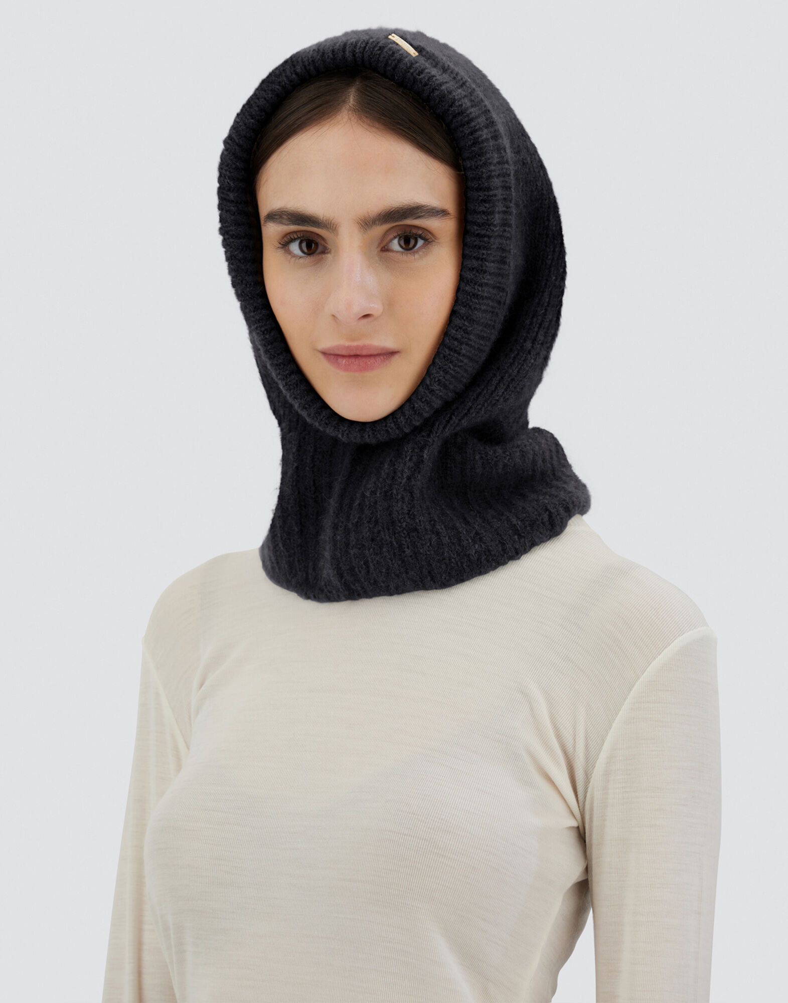 レディース プレーン アルパカ ウール バラクラバ ブラック | Herno