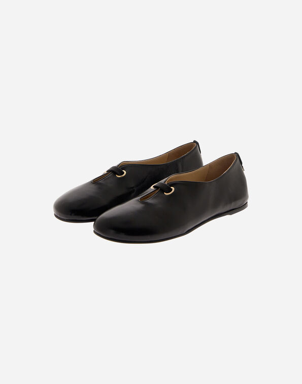 Herno BALLET FLATS IN NAPPA LEATHER Black SH000052DSHOE639300
