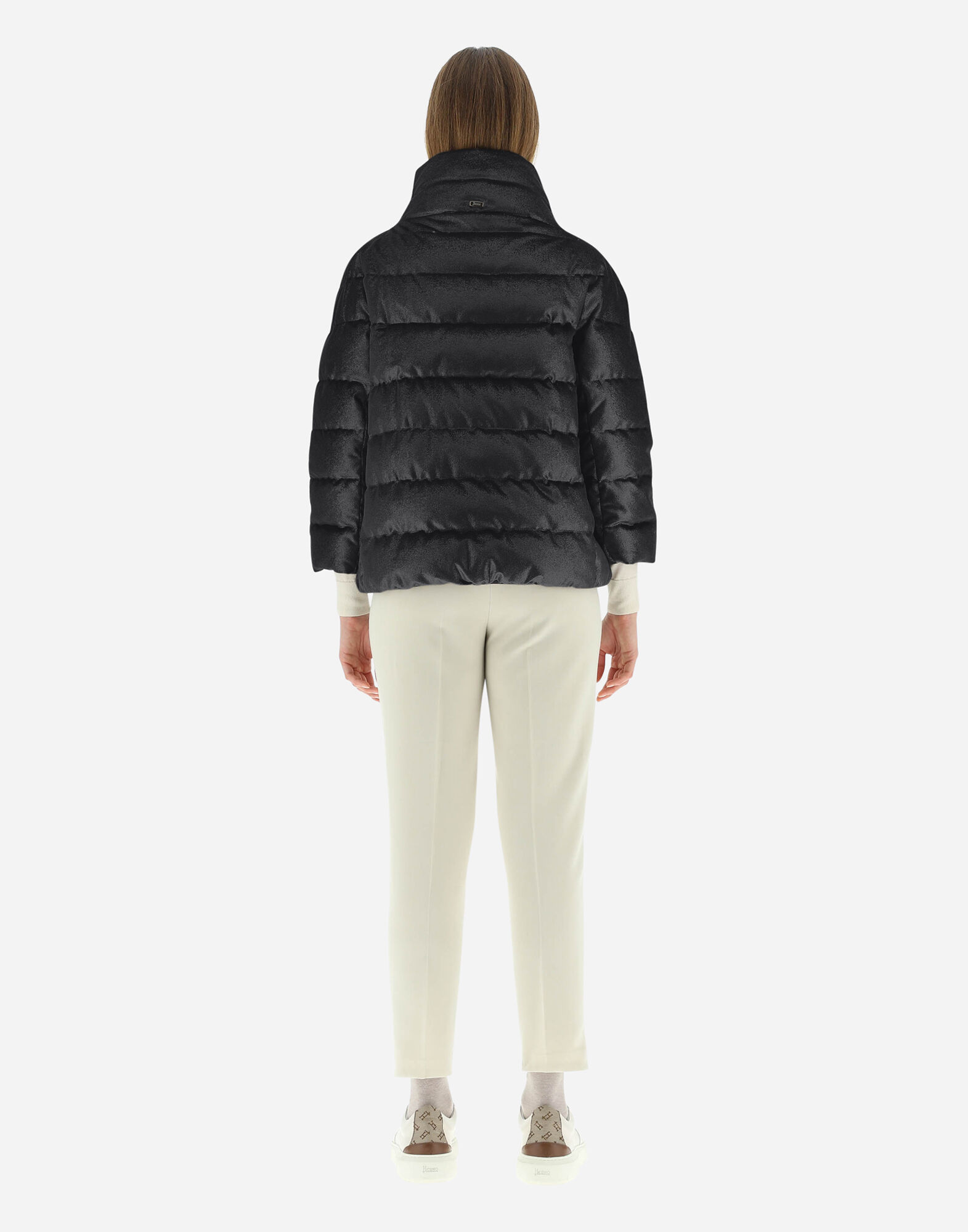 VELVET SHINE CAPE JACKET in Black for 