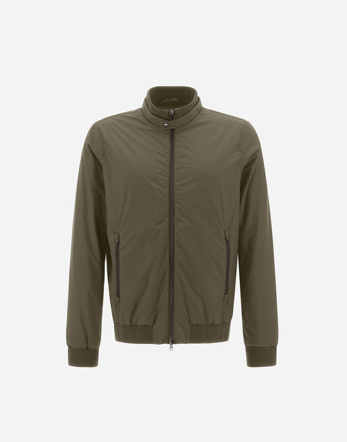Herno ECOAGE HIGH-COLLAR BOMBER JACKET Green/Beige GI000414U12456Z7720