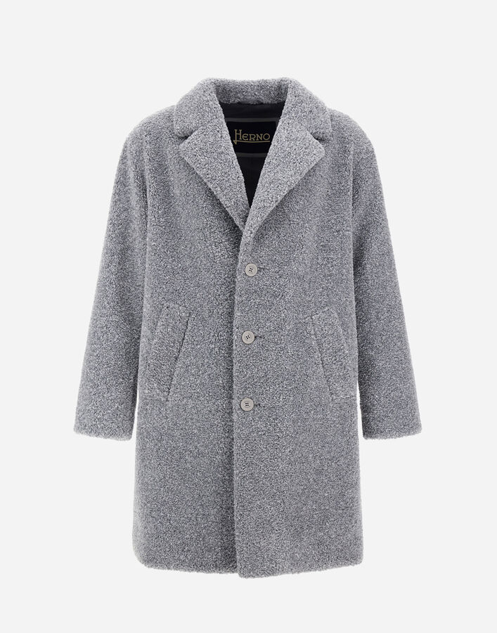 Herno COAT IN MELANGE TEDDY Grey CA000206U127359420