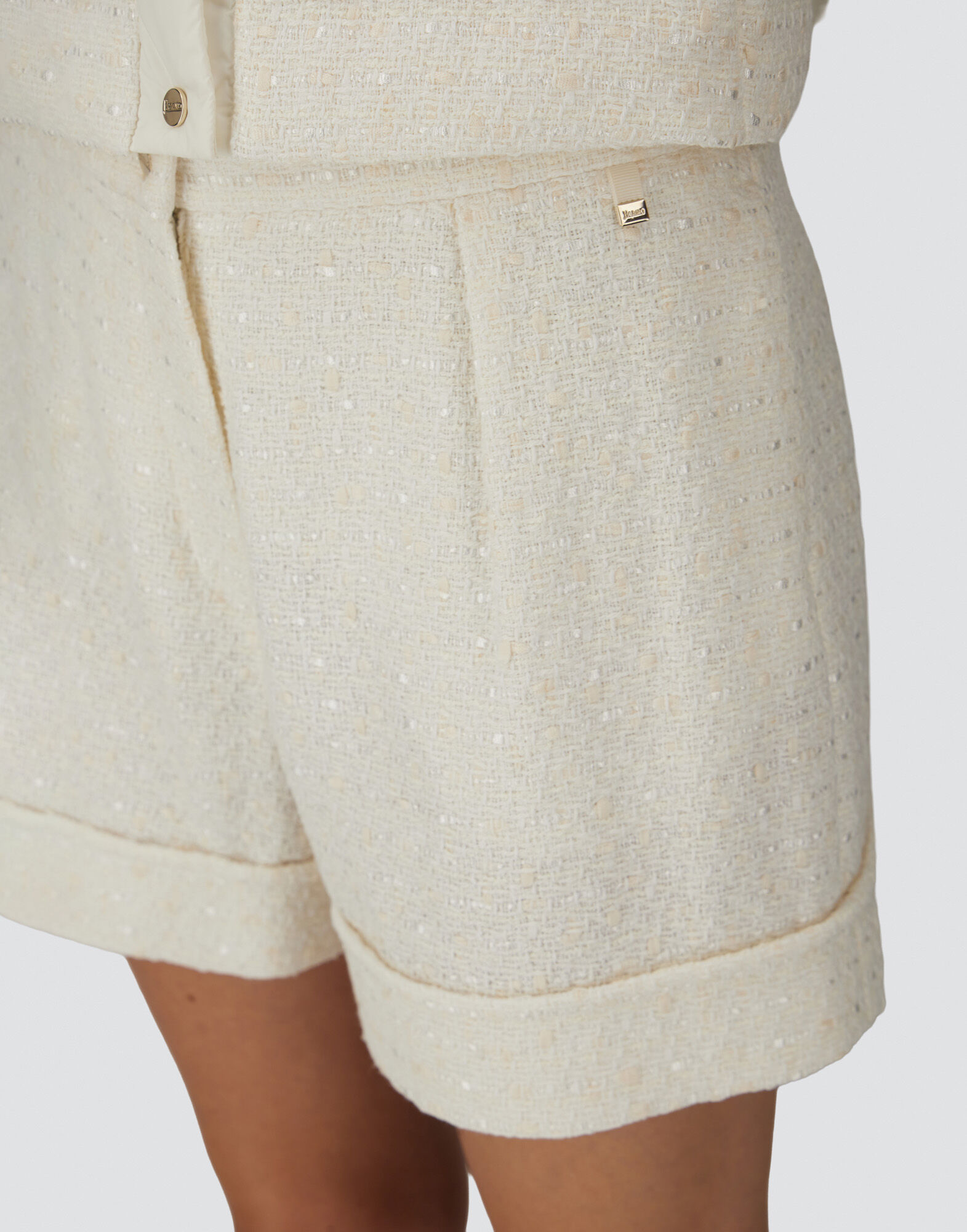 SHORTS IN 3D TWEED in Ivory for Women | Herno®