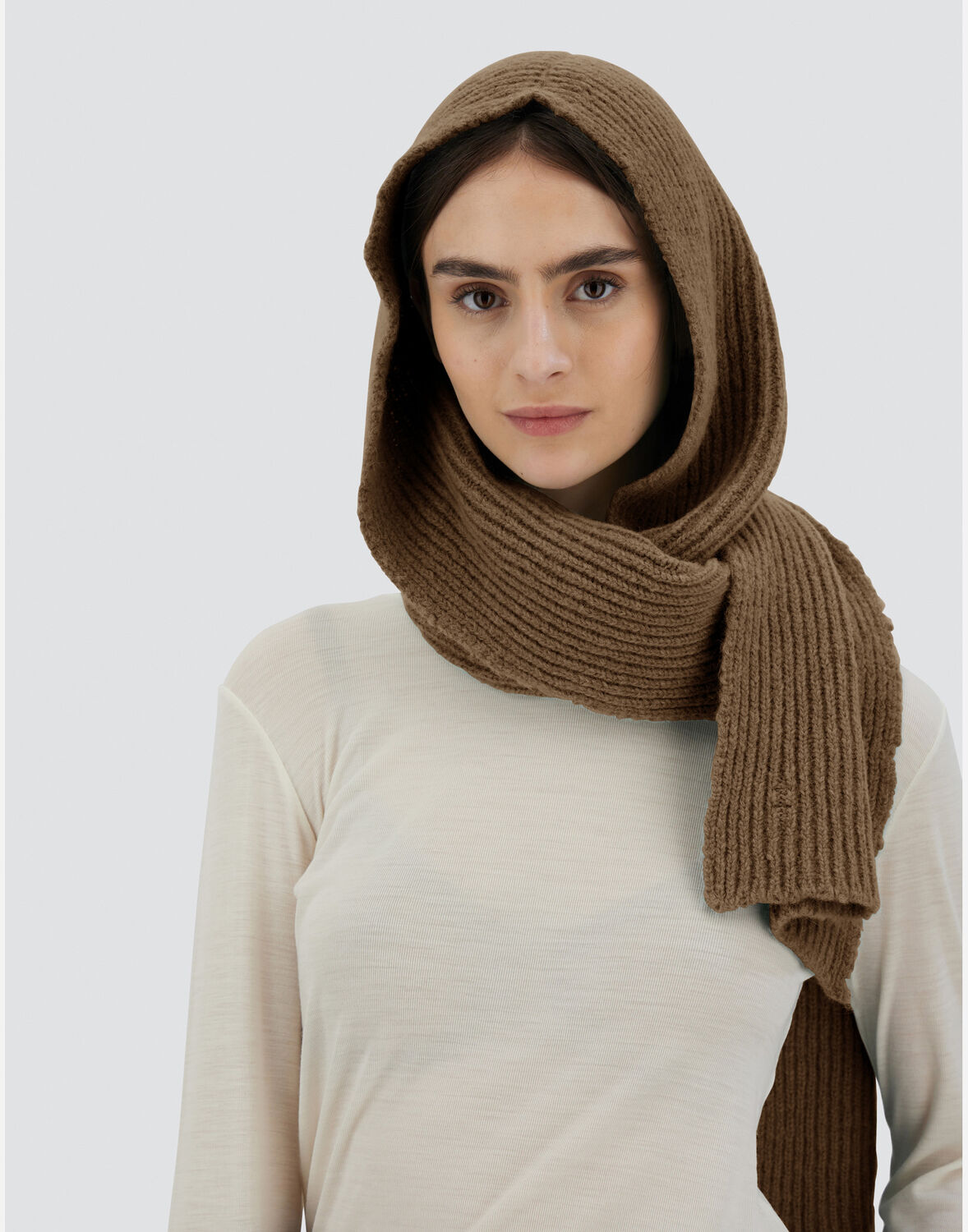 HERNO SCARF IN PLAIN ALPACA WOOL 