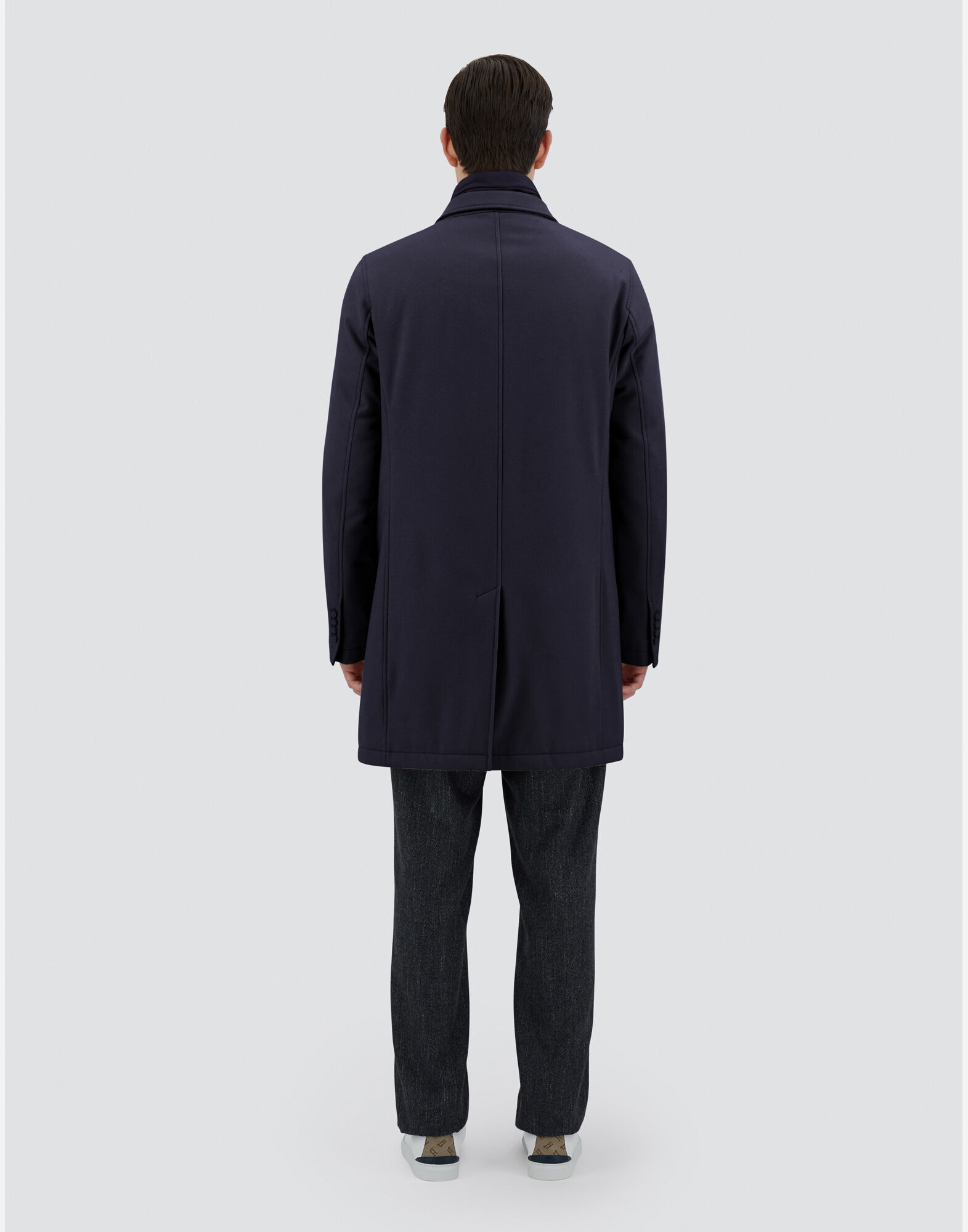 WOOL BEAVER COAT in Navy Blue for Men Herno