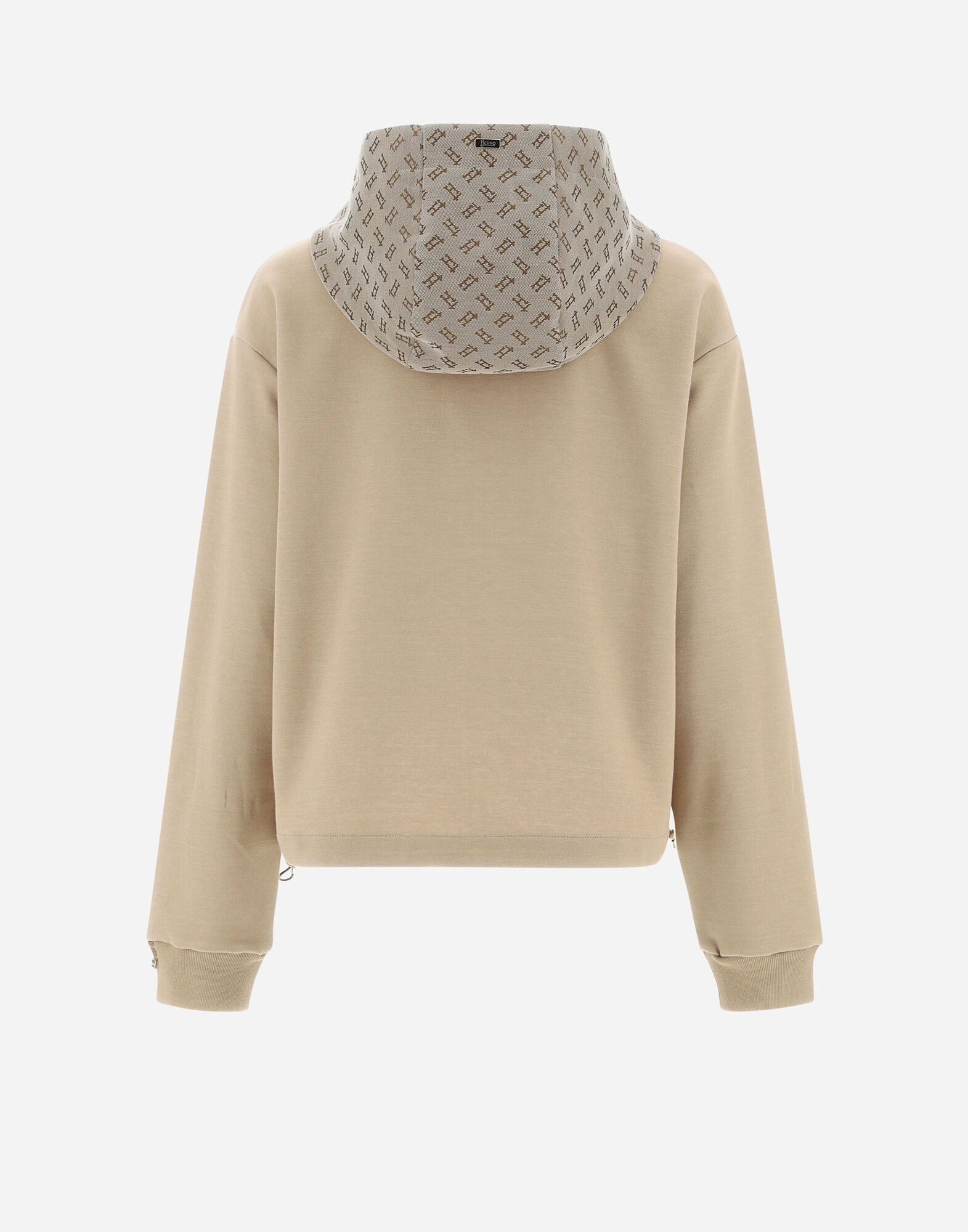 HOODED CARDIGAN IN DOUBLE SWEATER MONOGRAM en Camel pour femme Herno