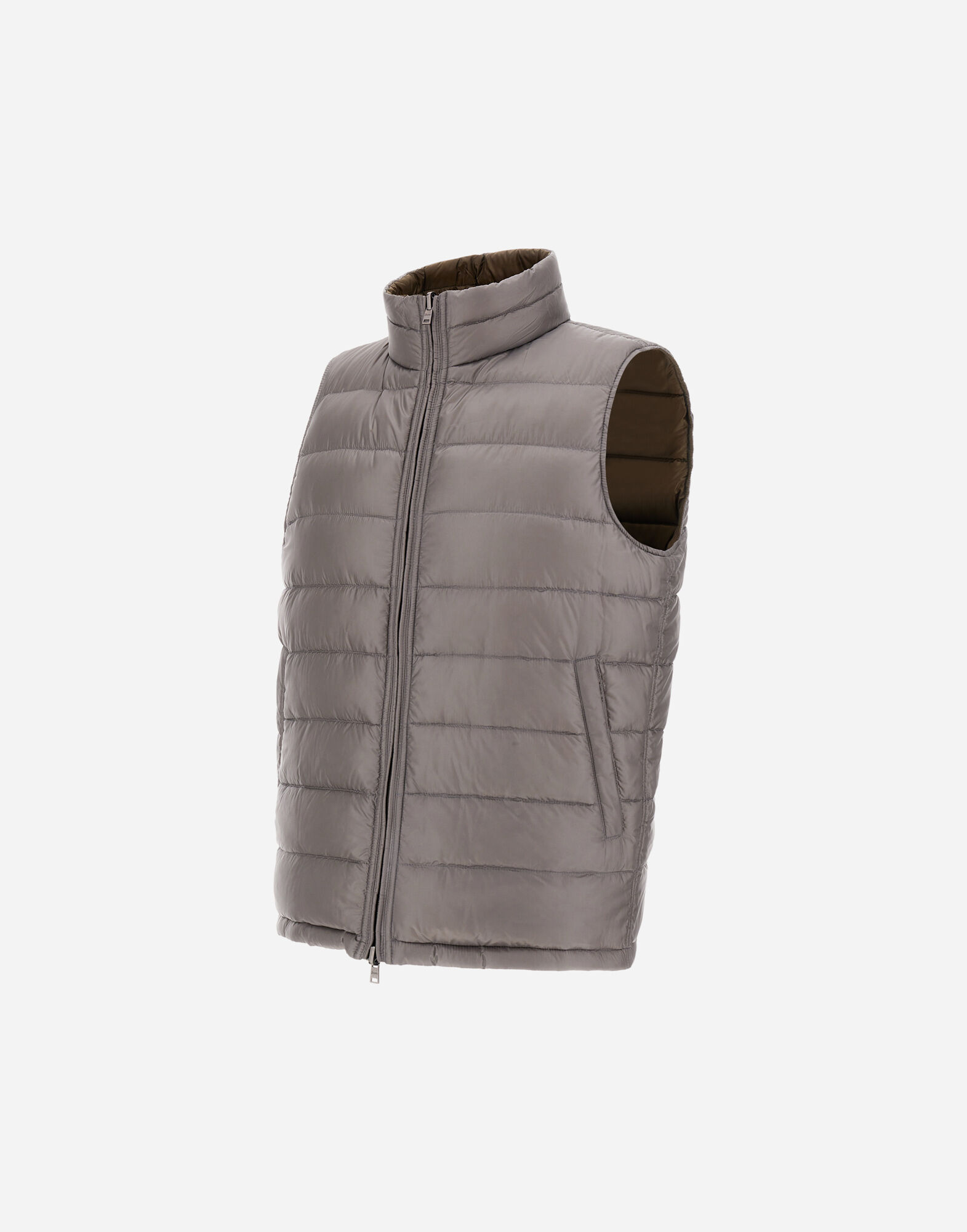 REVERSIBLE SLEEVELESS JACKET IN NYLON ULTRALIGHT in Military Light Grey for Men Herno