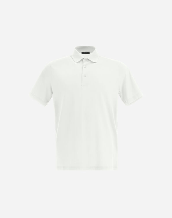 Herno JERSEY CREPE POLO SHIRT White JPL00115U520051000
