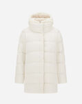 Herno A-SHAPE JACKET IN SATIN AND LADY ALTERNATIVE FUR White PI001934D12170Z1000