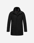 Herno DIAGONAL WOOL CARCOAT WITH FUR Black CA0071U396019300