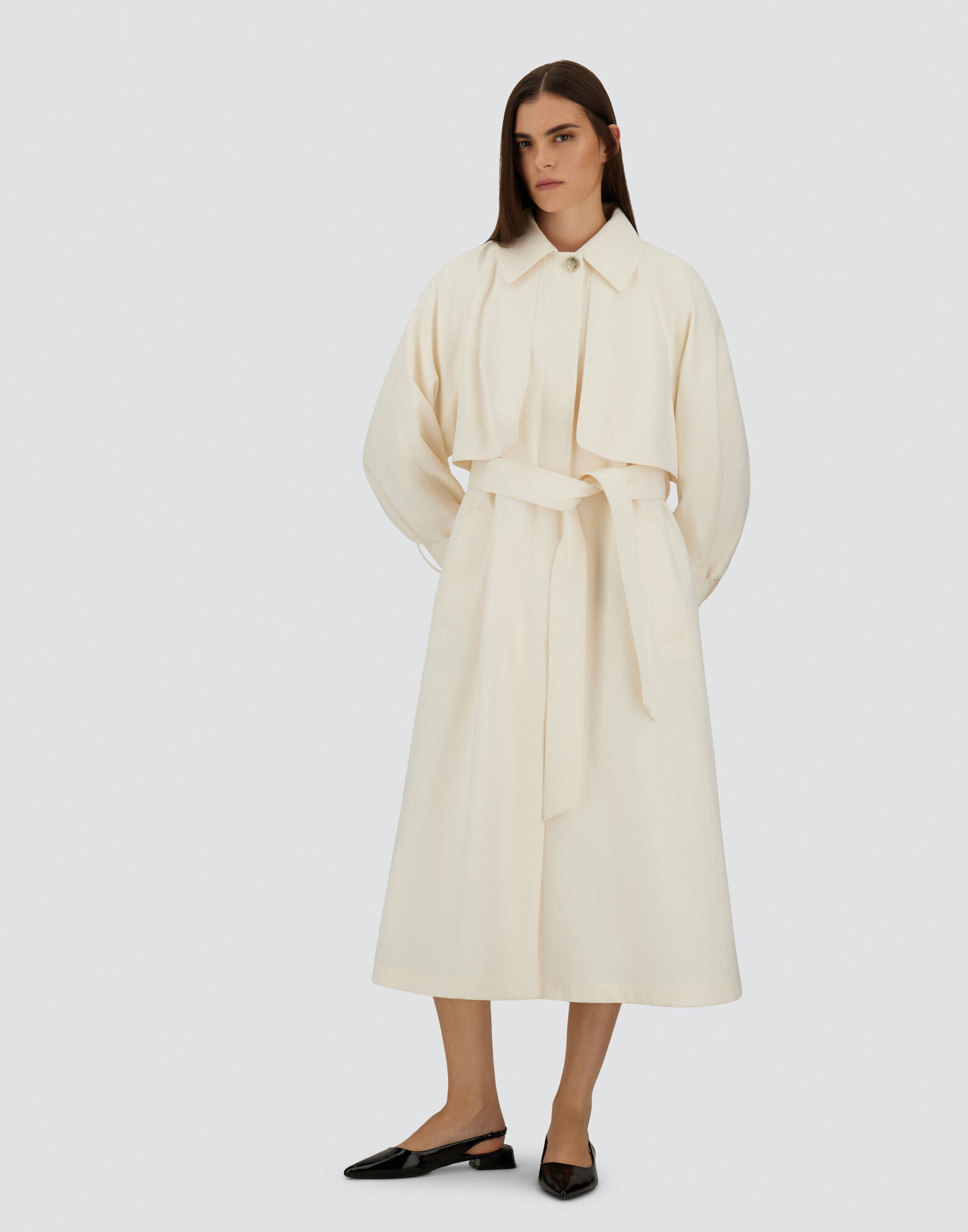 TRENCH COAT IN FRESH CRINKLE WOVEN in Ivory for Women | Herno®