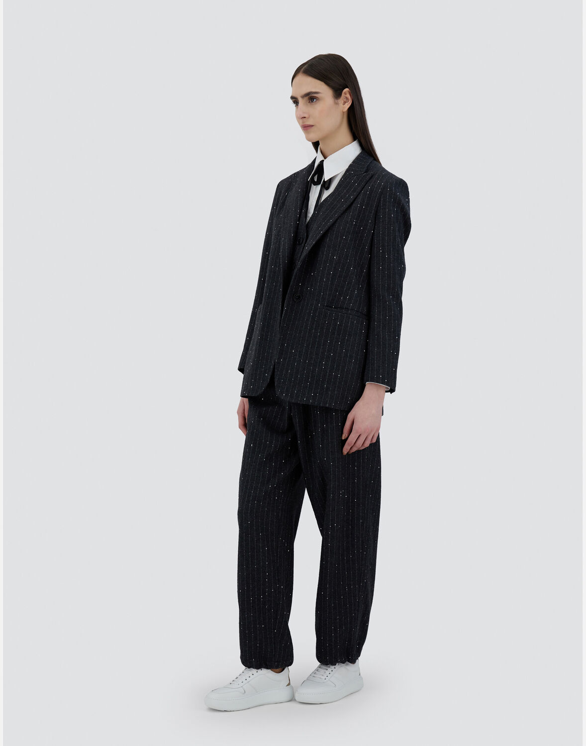 Herno トゥインクル ピンストライプ ブレザー In Grey
