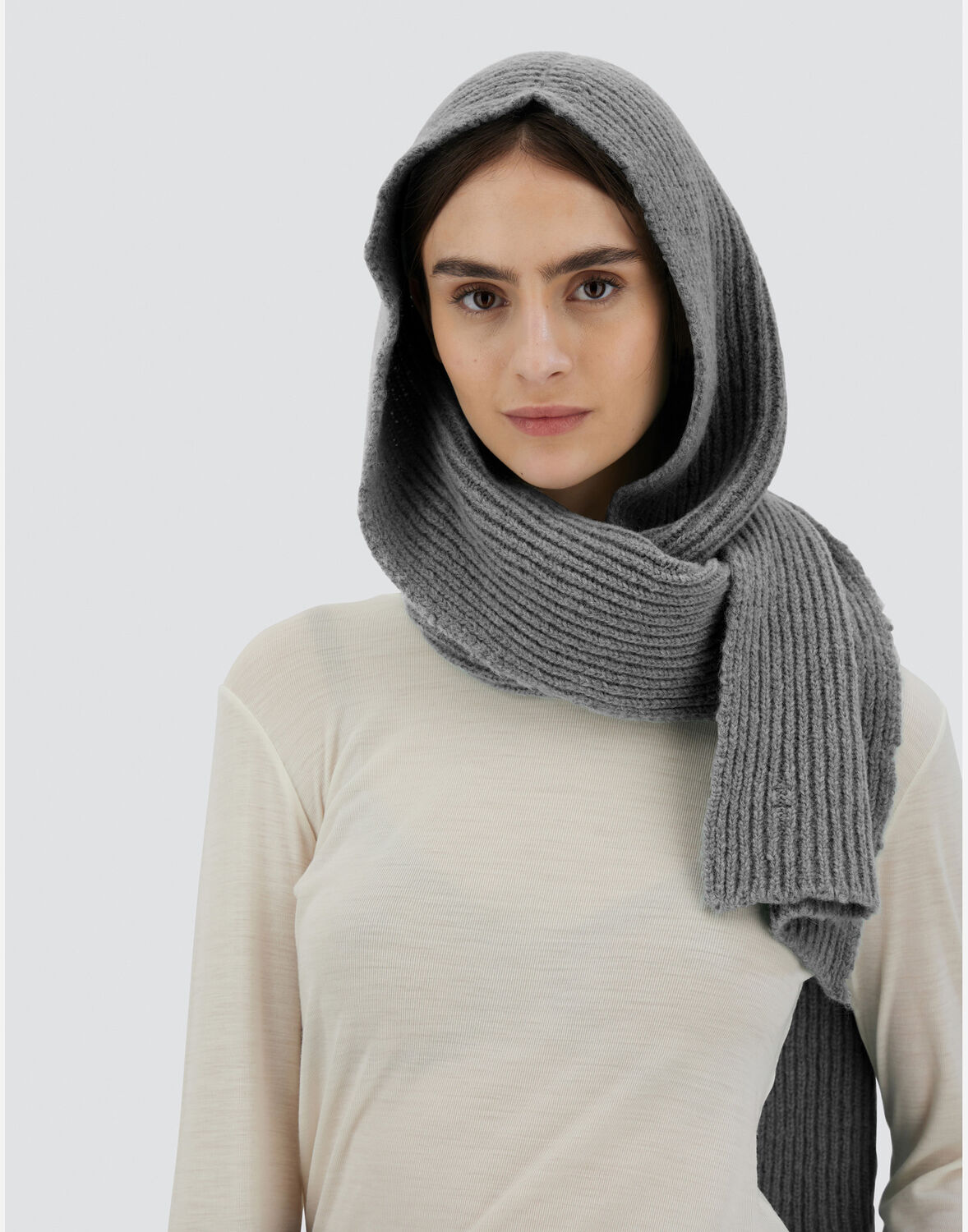 HERNO SCARF IN PLAIN ALPACA WOOL 