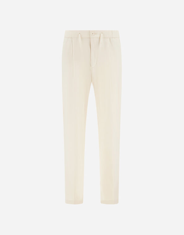 Herno LIGHT COMFORT STRETCH WOVEN TROUSERS Ivory PT000155U12773S1215