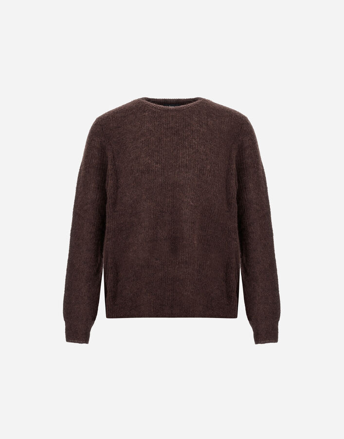 Herno SWEATER IN COB STITCH ALPACA WOOL Dark Chocolate MG000193U703128800