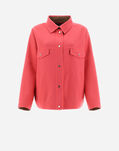 Herno DOUBLE-LAYERED WOOL BOMBER JACKET Neon Pink/Camel GI000188D390014220